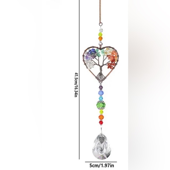 NEW Tree of Life Sun Catcher Pendant Heart Design Hanging Decor Homes & Gardens - Picture 3 of 11